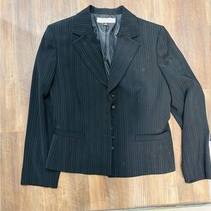 Elegant Black Pinstripe Men's Blazer